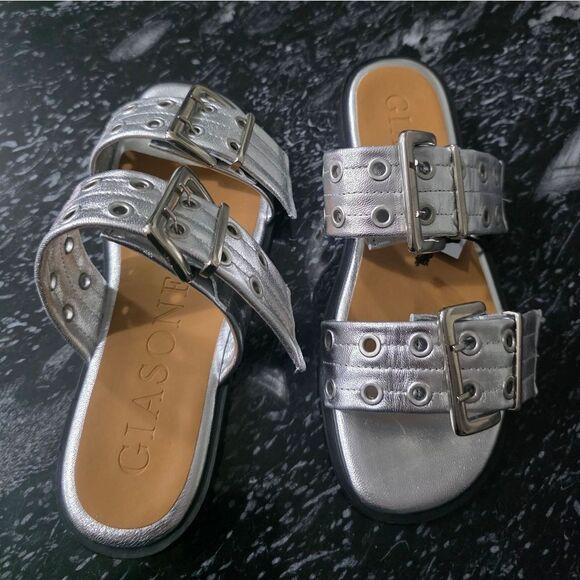BRAND NEW GIASONE BUCKLE TWO-STRAP SANDALS - Picture 5 of 15